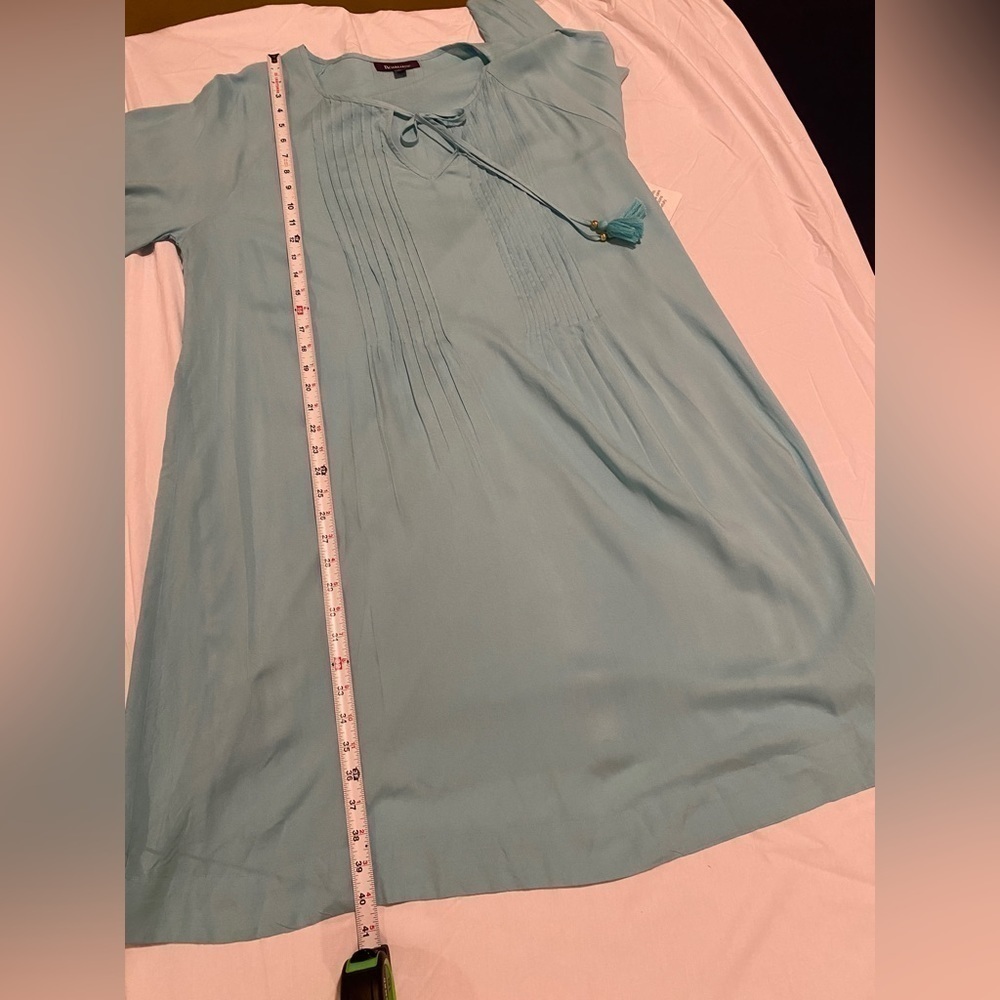 Roaman’s Women’s Summer Cover Up with Pleating in Front & Pretty Tie Tassels - Picture 13 of 14